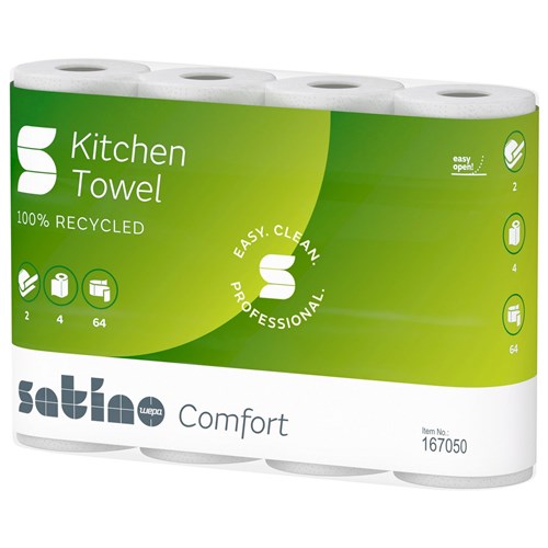 Keukenrol Satino Comfort 2 laags (8 x 4 rol x 64 vel)